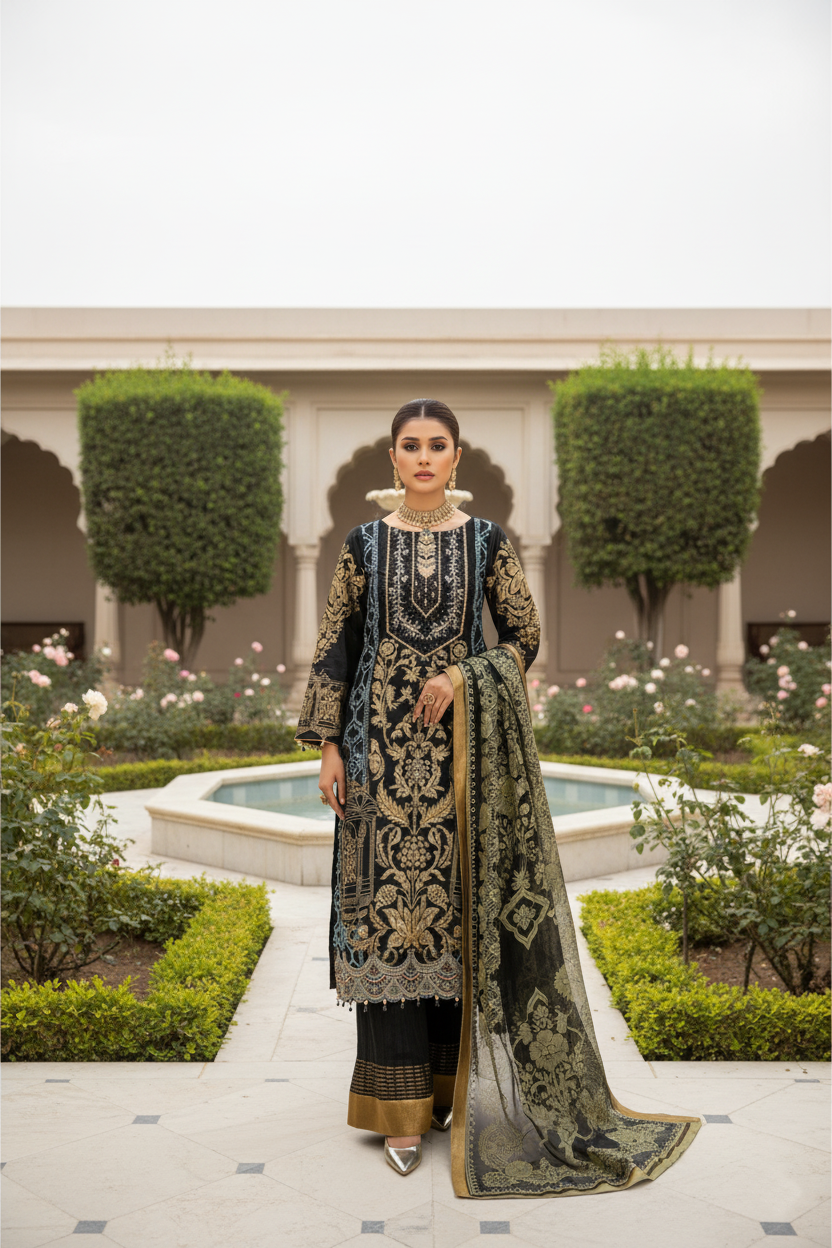 Royal Black Festive Unstitched